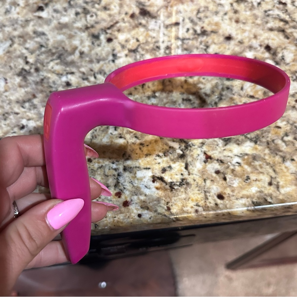 Pink Tumbler Drink Cup Handle